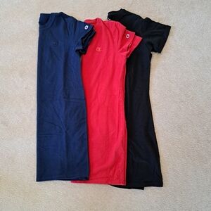 Set Of 3 Womens Dresses Set Casual T-shirt Dresses Size Small Champion Lazypants
